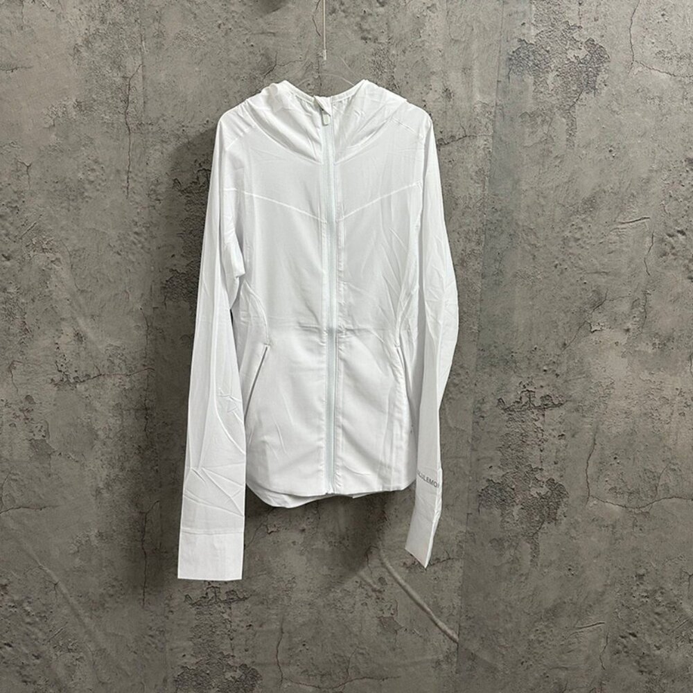 Lululemon Athletica White Slim Fit Windproof Hooded Jacket